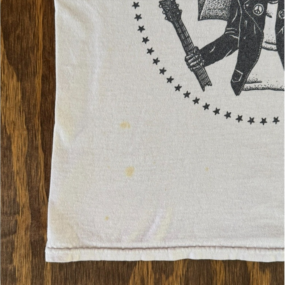 Distressed Punk Skull Tank Top Large Off White Graphic Tee - Picture 9 of 9